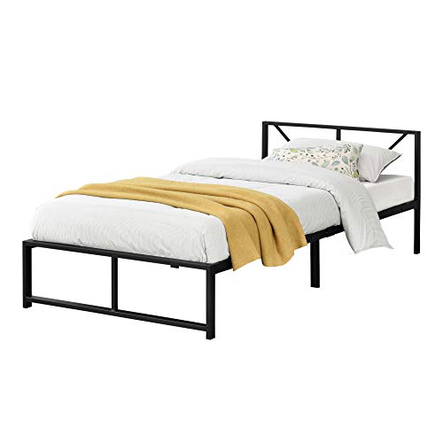 En.casa Metallbett Apolda 90x200 Cm Einzelbett Mit Kopf- Und