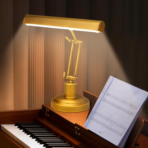 eccuslon Lampe Piano Piano LED – Lampe de Piano Réglable avec Bras Ajustables, Contrôle Tactile & CRI≥95, Lampe Dorée Anti-Éblouissante pour Piano...