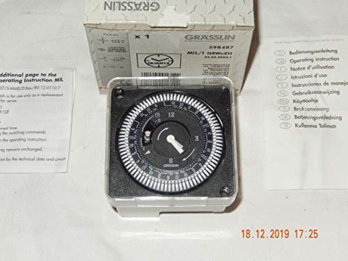 GRÄSSLIN Schakelklok MIL/1 QRWuZH 02.45.0004.1 NR. 598487 NIEUW in OVP, ongebruikt onderdeel