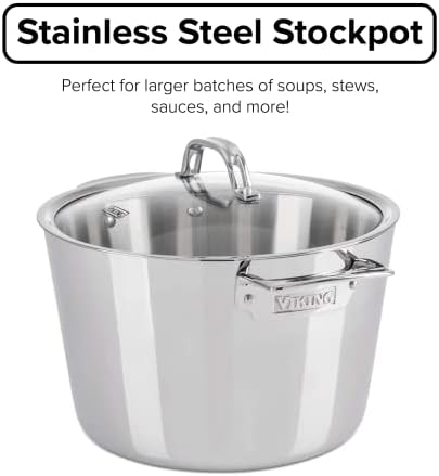 Viking Culinary 3-Ply Stainless Steel Stock Pot & Saucepan - Thumbnail 5