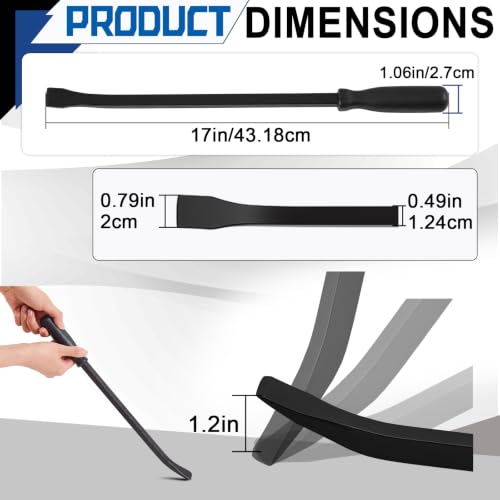 Image of 17 Inch Non-metal Striking Cap Pry Bar Long Heavy Duty Pry Bar with Mechanic's Handle for Positioning Aligning Prying Iron Worker Tools (Black)