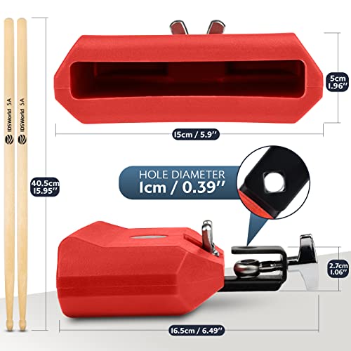 image for Idsworld Jam Drum Block Latin Percussion Red Plastic Musical Instrumen