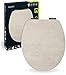 Produktbild aquaSu® WC-Sitz mit Absenkautomatik, Echtstein White Cloud, Toilettendeckel mit Holzkern und Echtstein-Oberfläche, Fast-Fix Schnellbefestigung, universale O Form, Toilettensitz Stein, 40694 9