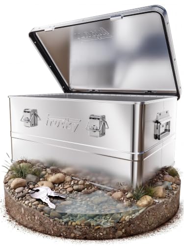 Trucky Aluminium Box mit Deckel Silber Alukiste 50L Alu Kiste Abschliessbar