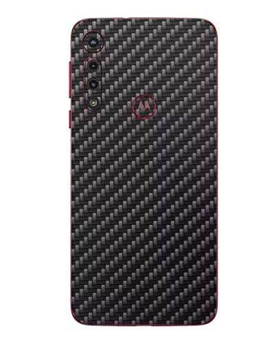 Skin Adesivo Traseira Fibra Carbono Preta Para Moto G8 Play