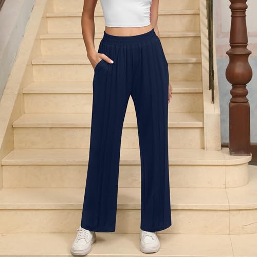 Women High Waist Casual Leg Pants Work Comfy Stretchy Business Adjustable Pleated Pant3