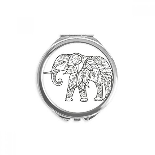 Miroir portable éléphant peinture multicolore - Qualité artisanale durable fait à la main