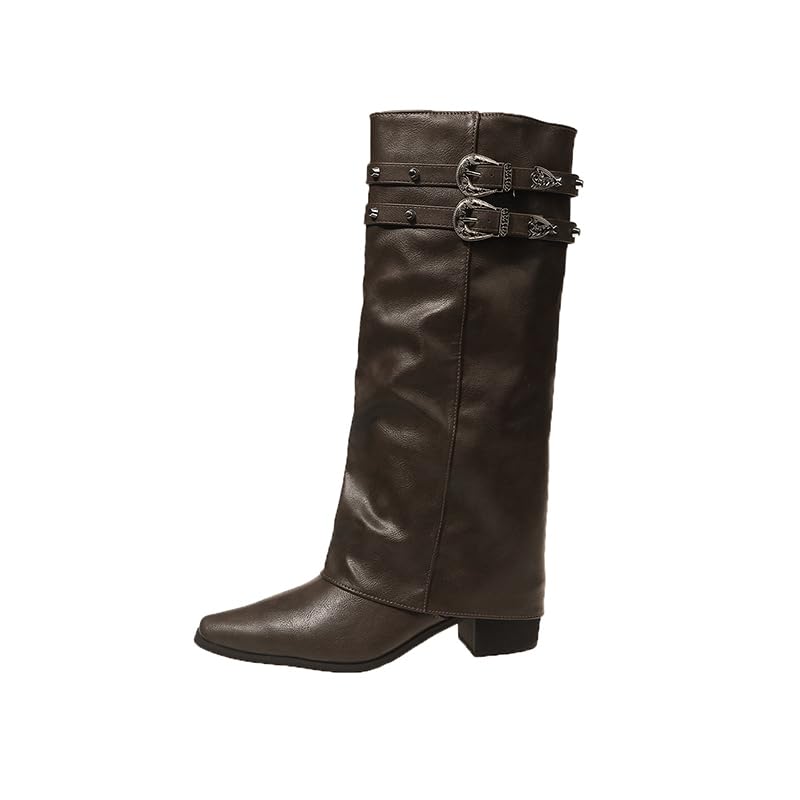 Fold Over Boots for Women Overlay Knee High Boot for Daily Wear Female All-match Trendy Shoes Gift for