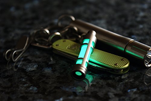 Tec Accessories [Next Generation] Embrite Glow Fob: Precision Glow In The Dark Keychain - Stainless Steel #TOP3