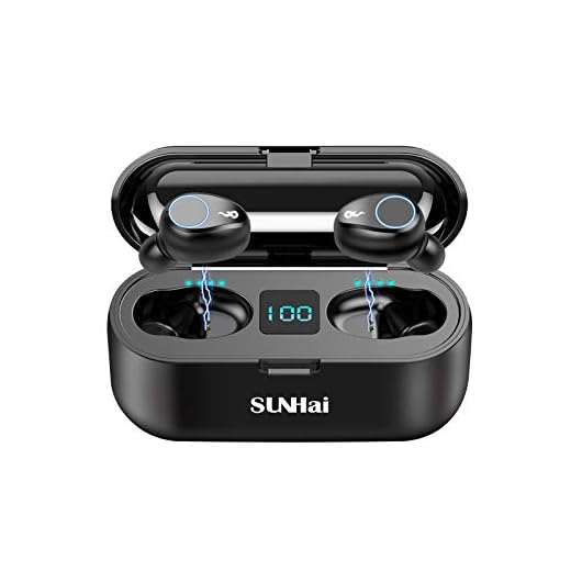 Fones de ouvido Bluetooth SUNhai F9 TWS sem fio Bluetooth 5.0, Fones de ouvido IPX7 à prova d'água para fones de ouvido esportivos intra-auriculares, fone de ouvido com banco de energia de 2000 mAh e microfone e assim por diante