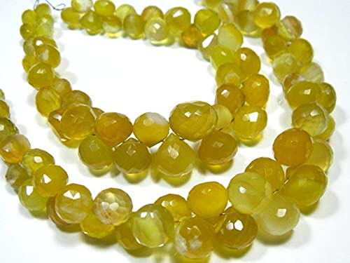 Chalcédonie jaune AAA en perles oignon facettées pour bijoux haut de gamme