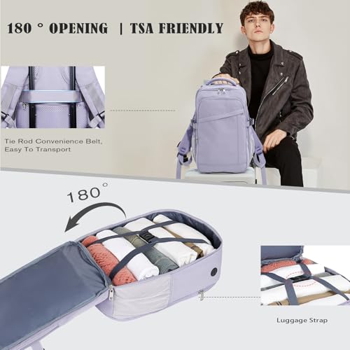 Hayayu Mochila Viaje Cabina Avion 40x20x25, Mochila Para Ryanair 40x20x25 Mochilas De Viaje Maletas 20L Cabina Avion Equipaje De Mano Bolsa Con Bolsa Húmeda Independiente Y Bolsillo Antirrobo - imagen 6