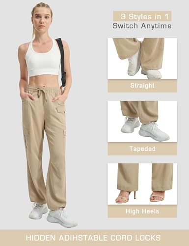 Women's Cargo Hiking Pants Lightweight Casual Quick Dry Straight Leg Camping Travel Pant for Work Golf with Multi-Pocket3