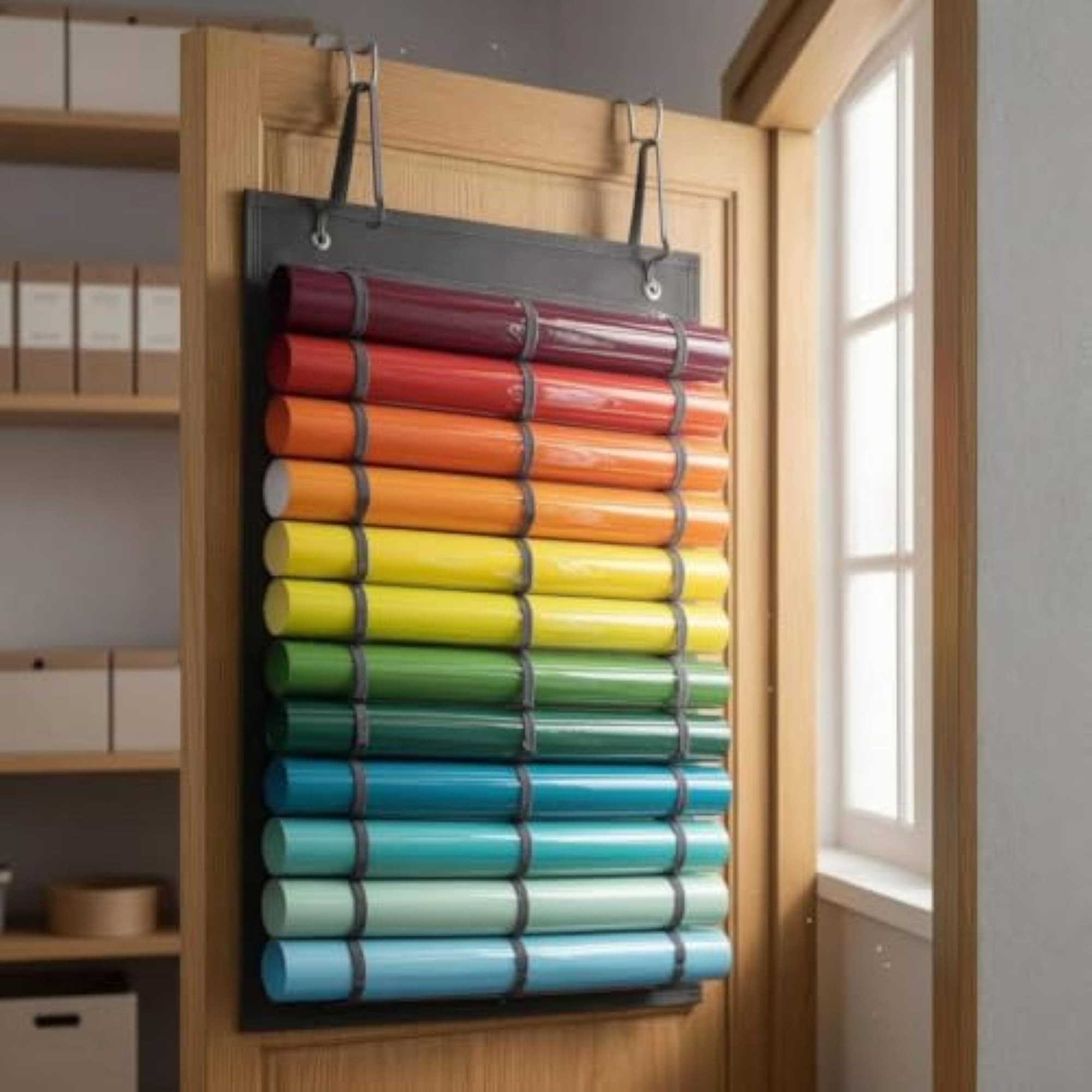 Light Gray 12-Slot Hanging Organizer with Hooks