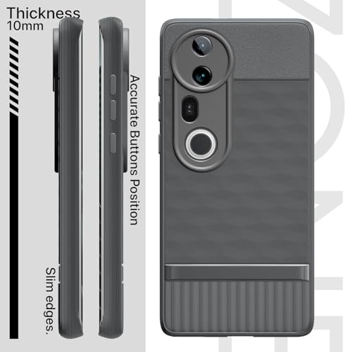 Image of Pikkme Back Cover for Vivo T4 Ultra 5G Camera Protection 3D Hexa Cube Design Silicone Protective Bumper Case (Grey)