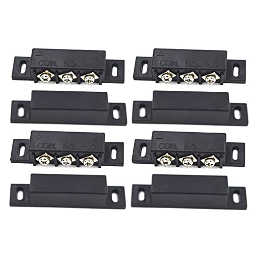 Image of 4Sets Magnetic Reed Switch, Magnetic Door Switch /Magnetic Contact Switch /Normally Open Closed NC NO Door Alarm Window Security, for DC 5V 12V 24V Light