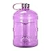 Geo Sports Bottles 1 Gallon BPA Free Reusable Leakproof Sports Water Bottle Jug with Handle Includes 48mm Stainless Steel Lid (Purple)