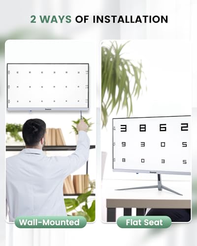 Image of Huanyu Visual Acuity Chart Digital 19inch LCD Electronic Optical Eye Charts with 44+ Visual Targets Frame-Less Full Screen Visual Acuity Chart Digital with Remote 21.5inch Bundle