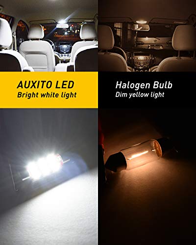 Image of AUXITO 578 LED Bulb White 41mm 42mm 212-2 211-2 Festoon LED Bulbs CANBUS Error Free 3030 Chipsets for Map Dome Courtesy Marker License Plate Turn Signal Parking Lights (6000K White, Pack of 4)