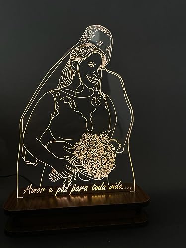 Luminária Com Sua Foto Personalizada LED Casal Presente… (Somente luminária) (QUENTE)