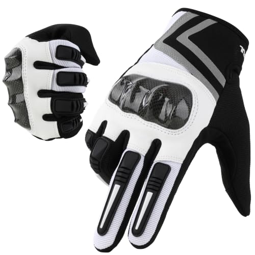 Image of WTACTFUL Lightweight Motorcycle Gloves for Men Women Touchscreen Summer | Carbon Knuckle Protection, Breathable & Anti-Slip for Motorbike Dirt Bike Cycling Motocross MTB ATV Cruising Casual