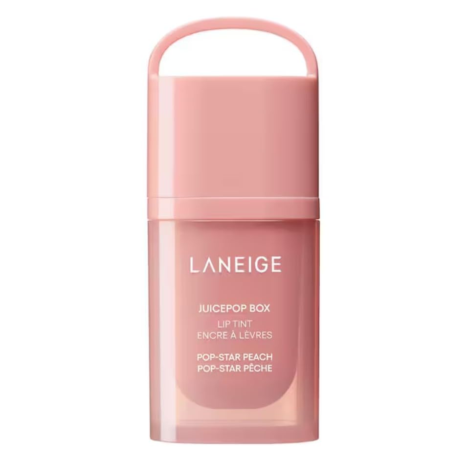 LANEIGE ORIGINAL | JUICEPOP BOX LIP TINT | Tinta labial hidratante | 4.5 gramos | by BELLA (Paquete 1 unidad) (POP-STAR PEACH)
