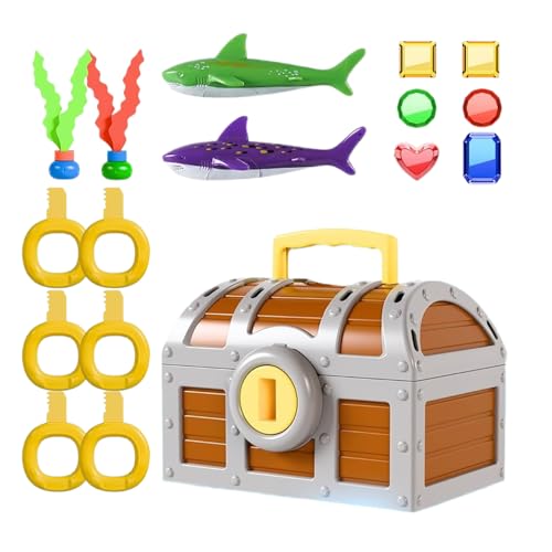 Genérico Caja del Tesoro Juguete De Buceo,Juegos De Piscina Verano Natación Juguetes De Peces - Juego Acuático para Entrenamiento de Natación y Viajes a la Playa