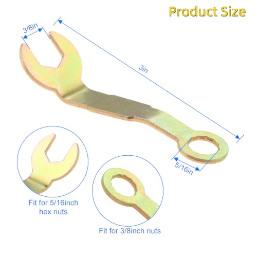 dophee - Llave de ajuste para puertas empotradas pivotantes de 3/8 pulgadas, 2 piezas, llave abierta angular para puertas correderas de clóset, RV y reparación doméstica miniatura 2