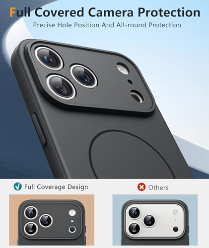 Image of FNTCASE for iPhone 17 Pro Max Case: [Compatible with Magsafe] Integrated Silicone Phone Cases with [Full Camera Protection] [Screen Protector] Military Grade Shockproof Protective Cover - Full Gray