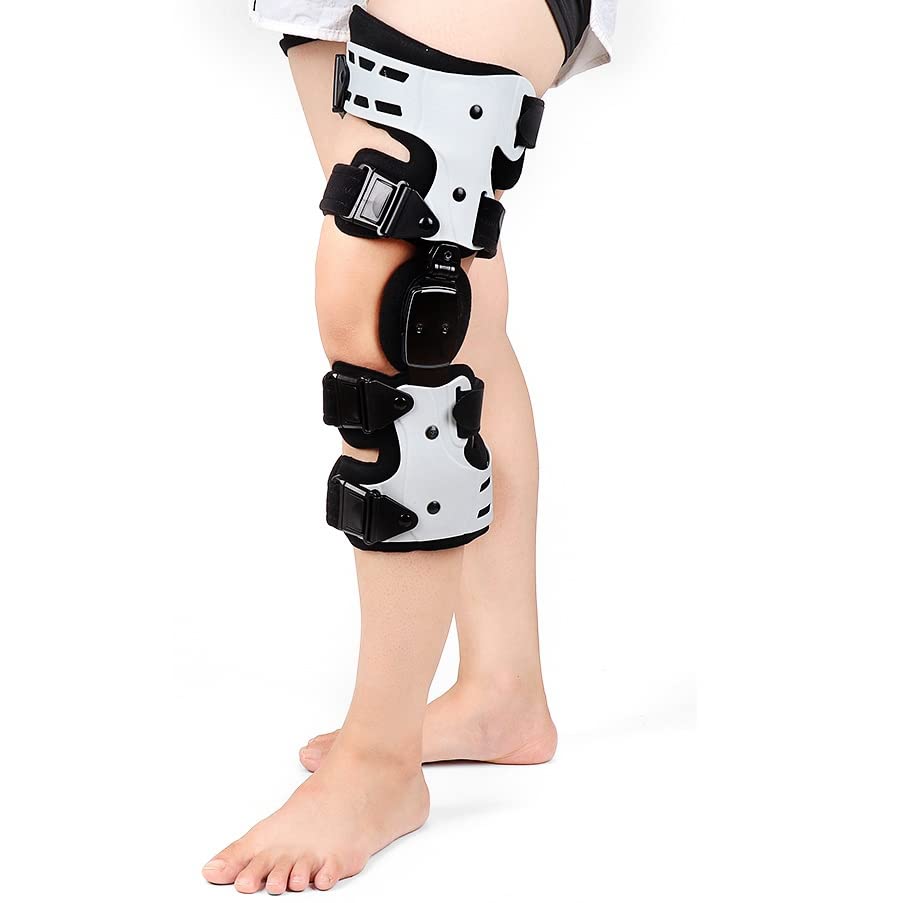OA Rodillera para Artritis Ligamento Medial con Bisagras Soporte de Rodilla Osteoartritis ArticulacióN de Rodilla Dolor Descarga Deportiva-Derecha