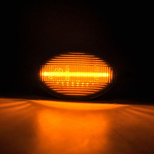 Nslumo Wheel Fender Side Marker Lights For 1999-2010 F-Ord F350 F450 Double Wheel Amber Red Trunk Bed Fender Markers 48 Smd Smoked Lens Replace Oem Sidemarker Lamps #TOP4