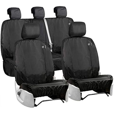 Shield Autocare © Fully Tailored Heavy Duty Full Set 9pc Black Car Seat Covers for FORD RANGER T6 Cover
