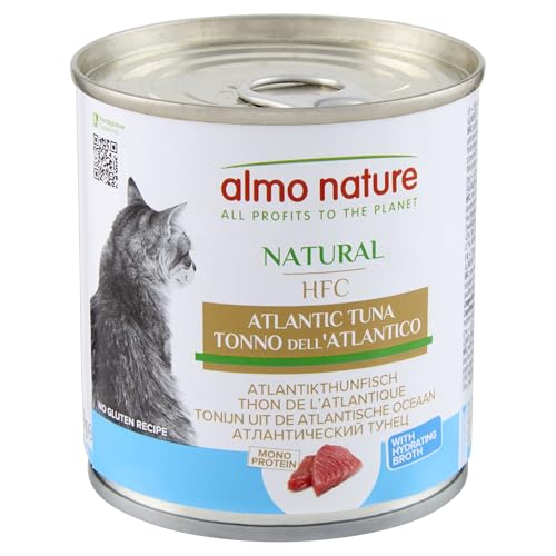 Almo Nature HFC Natural, Alimento Umido per Gatti - Tonno dell'Atlantico - 280g, Confezione da 12