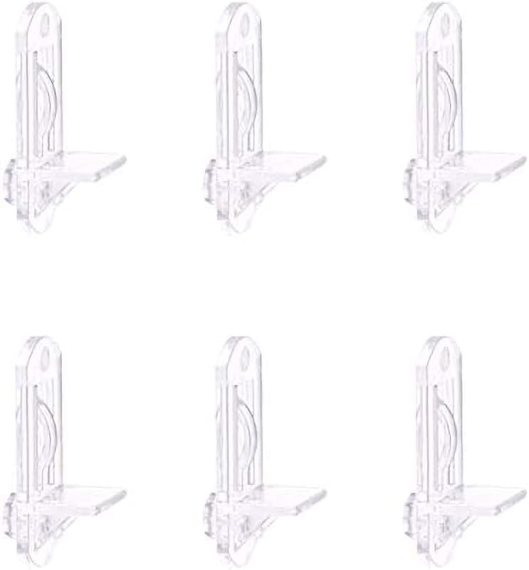 INCREWAY Soporte de Estante, 30 Piezas 8mm 90 Grado Autobloqueo Soporte de Ángulo Transparente de Plástico