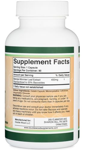 Double Wood Supplements BACMERCH Bacopa Monnieri Supplement