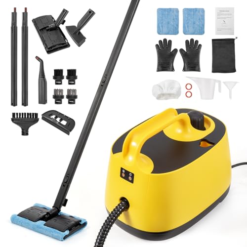 Dyna-Living Steam Cleaner 1500W Steamer for Cleaning with 1.5L Water Tank, Car Steamer Cleaner for Multi-Surface Floors, High-Pressure Steam Cleaner for Car, Portable Car Steamer for Auto Detailing