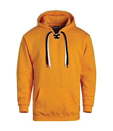 In Play Sportswear Lace Up Hooded Sweatshirt (Medium, Gold)