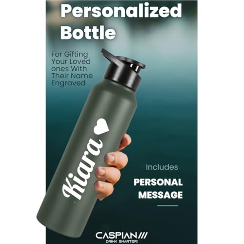 Image of CASPIAN / / / Hike Stainless Steel Customize Sipper Water Bottle Leak Proof Thunder for Fridge Home Office Travel School Kids Boys Girls Adults Sports Gym Yoga (M-Green 1 Litre, Set of 1)