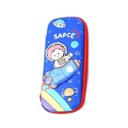 Estojos Infantis, Estojo Escolar com Design de Astronauta 3D Com 2 Divisórias, Escolar para Canetas para Escola, Meninos e Mulheres (Astronauta espacial)