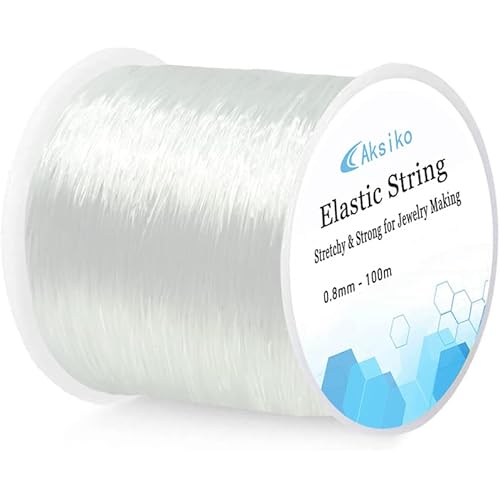 Elastic Bracelet String Cord, 0.8mm 328ft Crystal Stretch Bead String Cord for Bracelet Beading and Jewelry Making