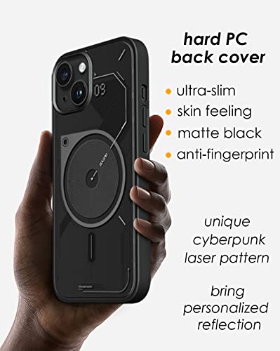 Aulumu A15 For Magnetic Iphone 14/ Iphone 13 Case, [Compatible With Magsafe] Hard Shell & Soft Wraparound, Translucent Matte Back Cover, Soft Tpu Frame, 6.1 Inch, Black #TOP2