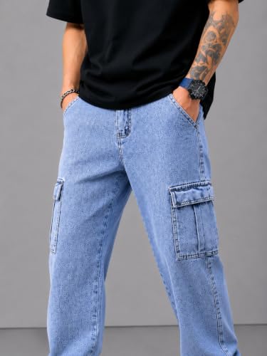 Image of Men's Comfortable Casual Denim Jeans | Men's Solid Straight Fit Jeans | Mid Rise Denim Pants | Regular Fit Stretchable Jeans