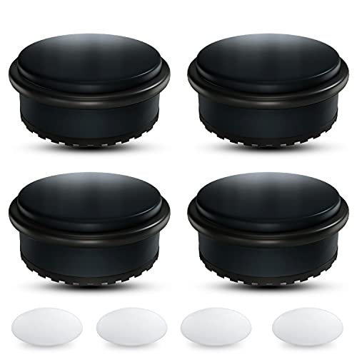 SilverRack Türstopper Edelstahl schwarz [4 Stück] + 4 Wandhalterungen - Premium Qualität ohne Bohren 1,1 kg - schwer - 10 x