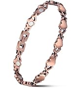 KGP Women's Love Heart Magnetic Copper Bracelet with Strength Magnets, 99.9% Pure Copper Magnet H...