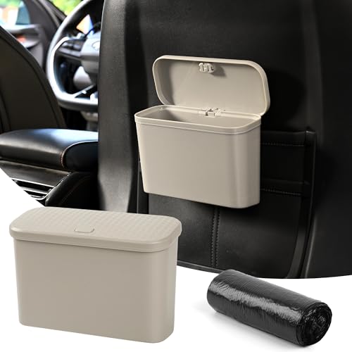 Image of Car Trash Can, Waterproof Multi Functional Auto Trash Bin for Door /Console /Seat Back,Leak-Proof Trash Can for Car, Truck, SUV - Essential Car Accessories for Organization (white2)