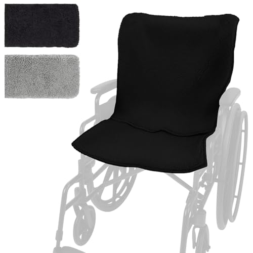 Vive Wheelchair Sheepskin Pad - Seat & Backrest Cover - Accessories for Back Pain Relief for Seniors, Adults - Bed Sore Supplies for Chair, Mobility Scooter - Faux Fur Pressure Pads Medical Supplies