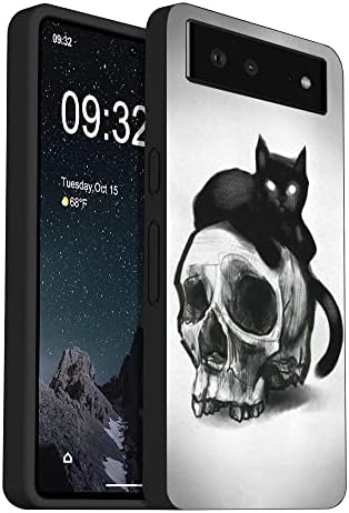 Compatible with Google Pixel 6 Case, Skull Black Cat Aesthetic Skeleton Cool Design Shockproof Soft TPU Slim Case image 5