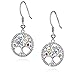 CRYSLOVE Colliers Femmes Arbre de Vie séries en Argent sterling 925 Pendentif Arbre avec Cristaux,Cadeaux des Mères Filles