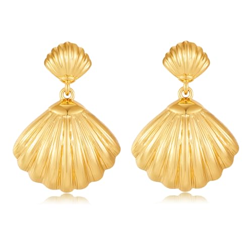 Women Gold Boho Vintage Dangle Earrings for Women Texture Earrings Summer Beach Jewelry