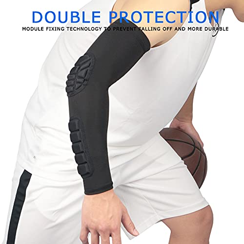 Hobrave Padded Arm Sleeves 2 Pack Crashproof Elbow Forearm Pads Compression Protection Support For Basketball Volleyball #TOP4